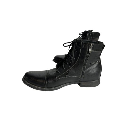 Madden Mens Bradly Cap Toe Dress Boots Black Lace Up Size 12 M - Picture 1 of 12